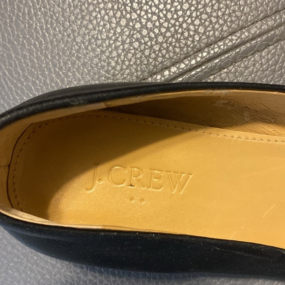 J Crew black leather flats; size 8.5 - Picture 2 of 4